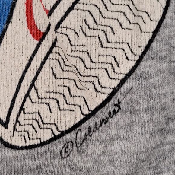 Vintage 80s Skater Teddy-Bear Sweatshirt Womens S/M 20x24 Baggy Crop - Picture 11 of 14